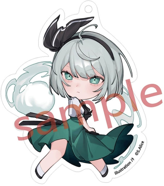 Youmu Konpaku Acrylic Keychain Touhou Project Charama 8cm Carabiner Reitaisai Used
