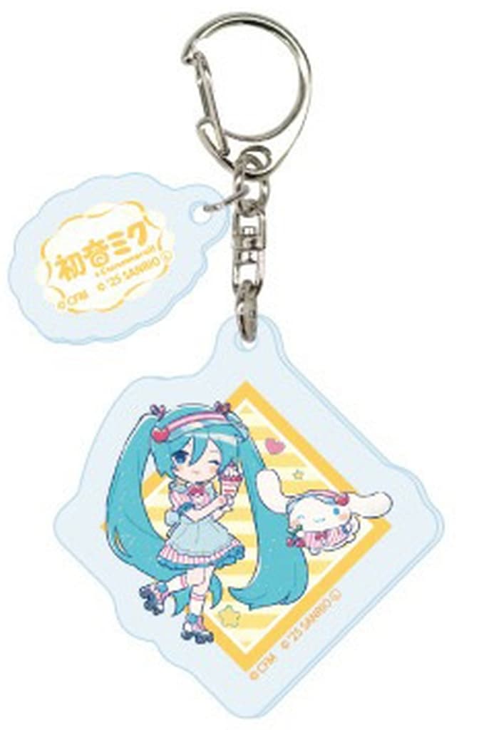 Hatsune Miku × Cinnamoroll Acrylic Keychain (Yellow) with Extra Part - A3 Brand, Approx 60×50mm