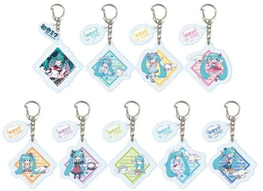 Hatsune Miku × Cinnamoroll Acrylic Keychain Full 9-Piece Set - A3 Collaboration (Approx. 60 x 50 mm)