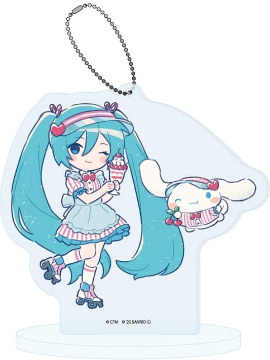 Hatsune Miku × Cinnamoroll Acrylic Stand Keychain - Sanrio Collaboration - A3 - Height Approx. 100 mm - Pre-owned - No. 30