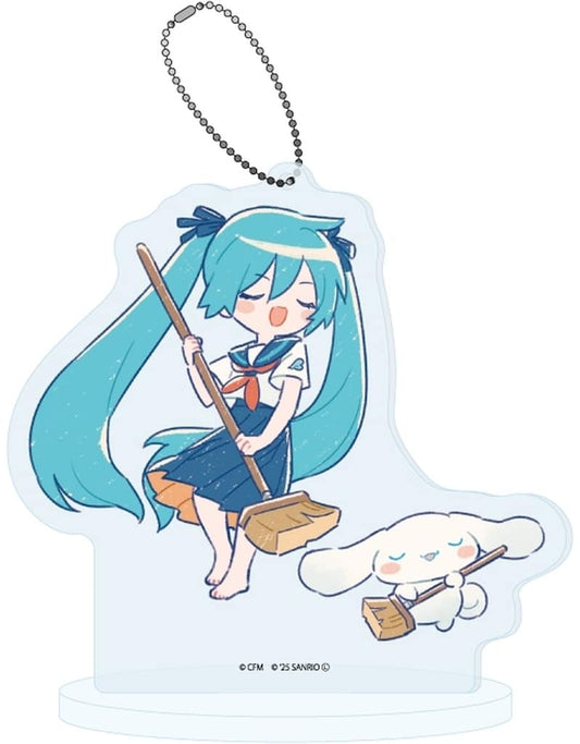 Hatsune Miku × Cinnamoroll Acrylic Stand Keychain - A3 Brand - Height Approx. 100 mm - Pre-owned, No. 36