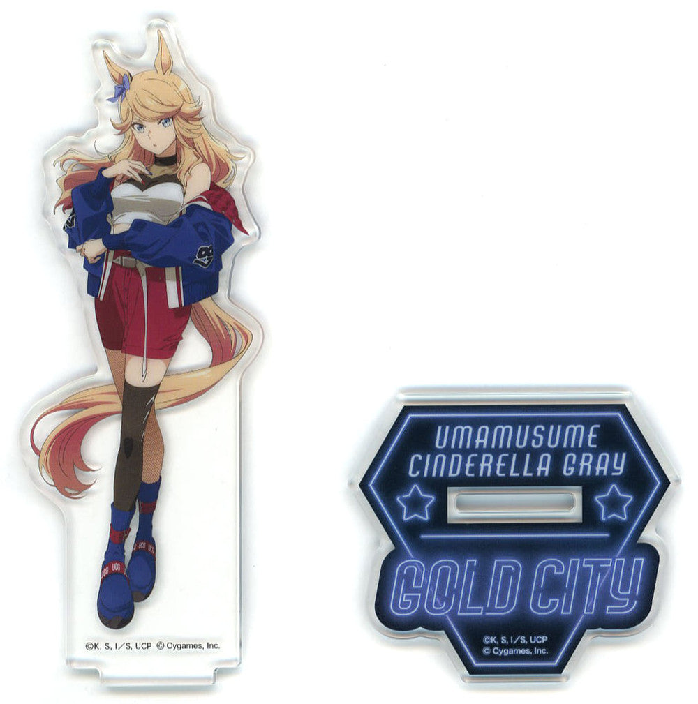 Gold City Acrylic Stand - Umamusume: Cinderella Gray × Lawson Collaboration (Lawson Brand) | Approx. 70×150mm | Pre-owned