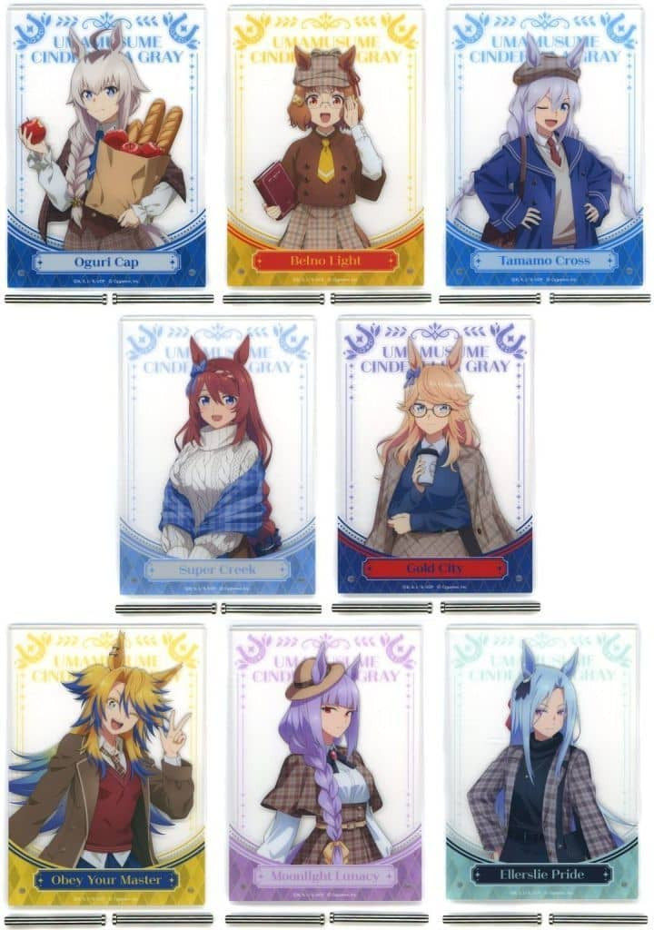 Umamusume: Cinderella Gray Acrylic Panel Set (8 Panels) — Entertainment Lottery Vol.2 Acrylic Panel Prize — Approx. 128×182mm — Pre-owned