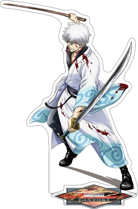 Gintoki Sakata Acrylic Stand - Gintama: Shin Gekijouban Yoshiwara Great Fire Movie Goods (Movic) Height Approx. 15 cm