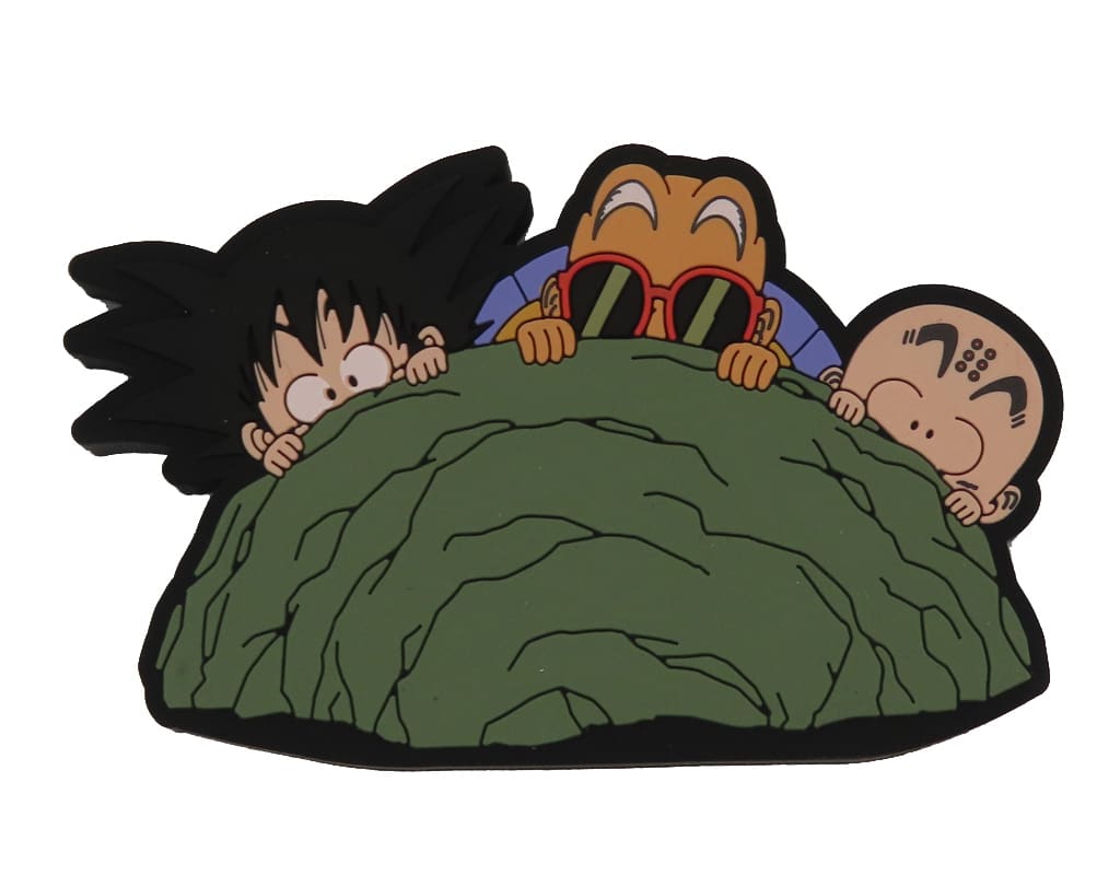 Son Goku, Master Roshi & Krillin Rubber Stand - Dragon Ball Ichiban Kuji DRAGONBALL SNAP COLLECTION 2 G Prize, Approx. 6.5 cm