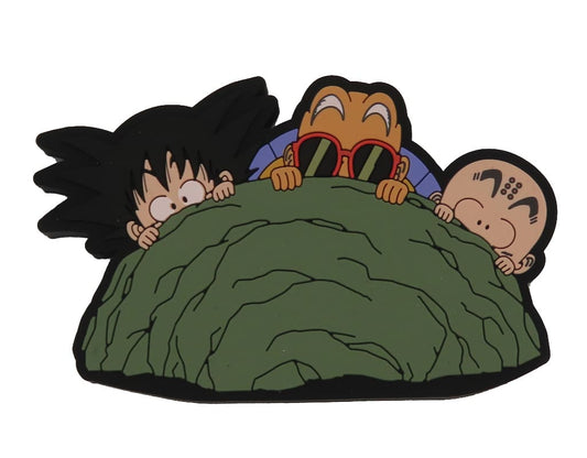 Son Goku, Master Roshi & Krillin Rubber Stand - Dragon Ball Ichiban Kuji DRAGONBALL SNAP COLLECTION 2 G Prize, Approx. 6.5 cm