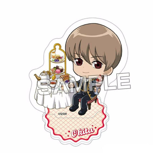 Sougo Okita Acrylic Stand - Gintama (Yoshiwara Great Fire Movie) Afternoon Tea Mini Chibi, Approx. 65 x 60 x 3 mm, Pre-owned, Ai-Up