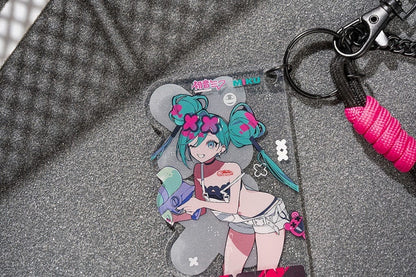 Hatsune Miku Racing Ver. 2025 Acrylic Card Keychain - Hatsune Miku GT Project (Good Smile Moment) - Approx. 5 cm - Pre-owned