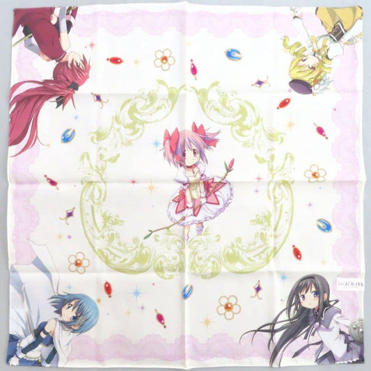 Madoka Printed Handkerchief (White) Kawabe × Puella Magi Madoka Magica Approx. 58 cm Pre-owned