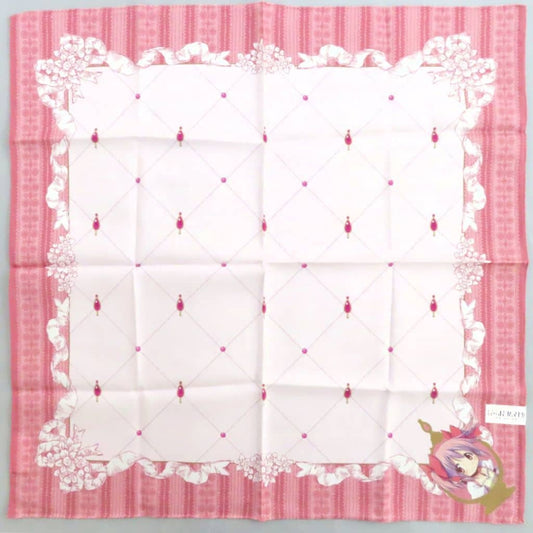 Madoka Kaname Pink Printed Handkerchief - Puella Magi Madoka Magica x Kawabe - Cotton Approx. 58 cm (Pre-owned)
