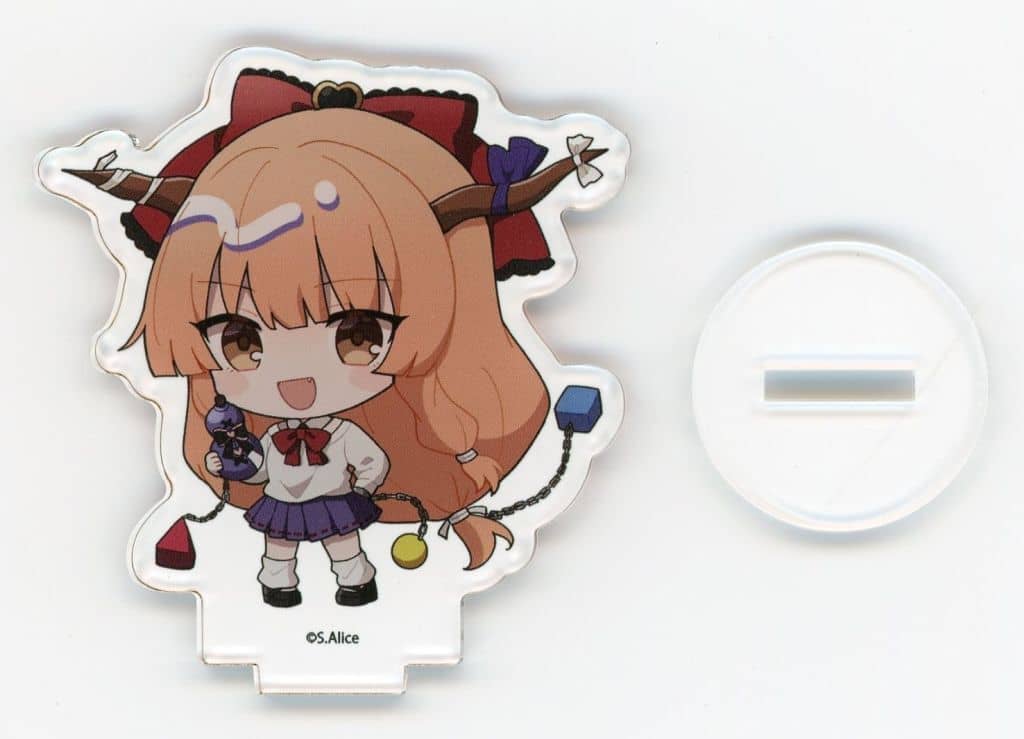 Suika Ibuki Acrylic Petit Stand (Yamikawaii ver.) — Touhou Project × BOOKOFF Collab Vol.4 (Maker: A3, Approx. 7cm×3cm×7cm, Pre-owned)