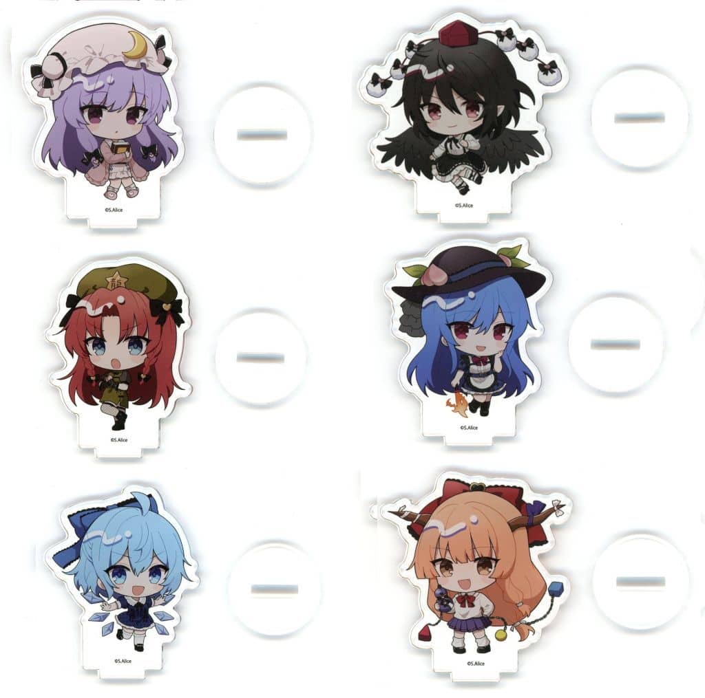 Touhou Project × BOOKOFF Collaboration Acrylic Petit Stand "Yamikawaii" Ver. — Complete 6-Piece Set (A3, approx. 7 cm)