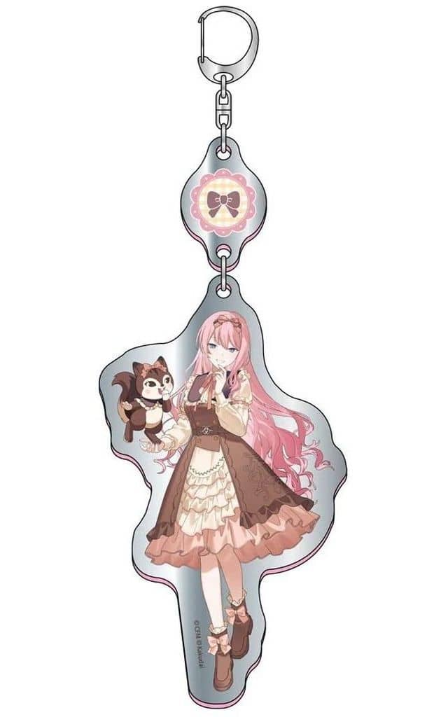 Megurine Luka Double Mirror Acrylic Keychain - Hatsune Miku × Kuppy Ramune Collaboration (Santan, Pre-owned, Approx. 63 x 182 x 4 mm)
