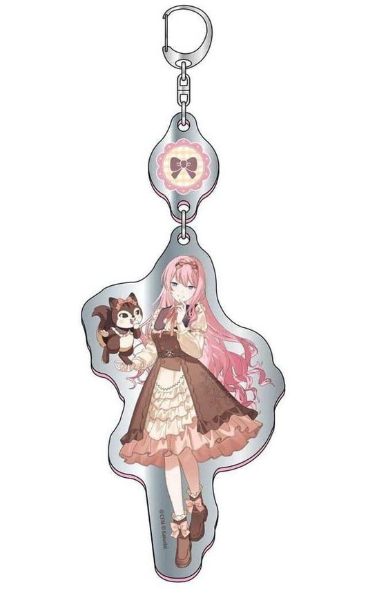 Megurine Luka Double Mirror Acrylic Keychain - Hatsune Miku × Kuppy Ramune Collaboration (Santan, Pre-owned, Approx. 63 x 182 x 4 mm)