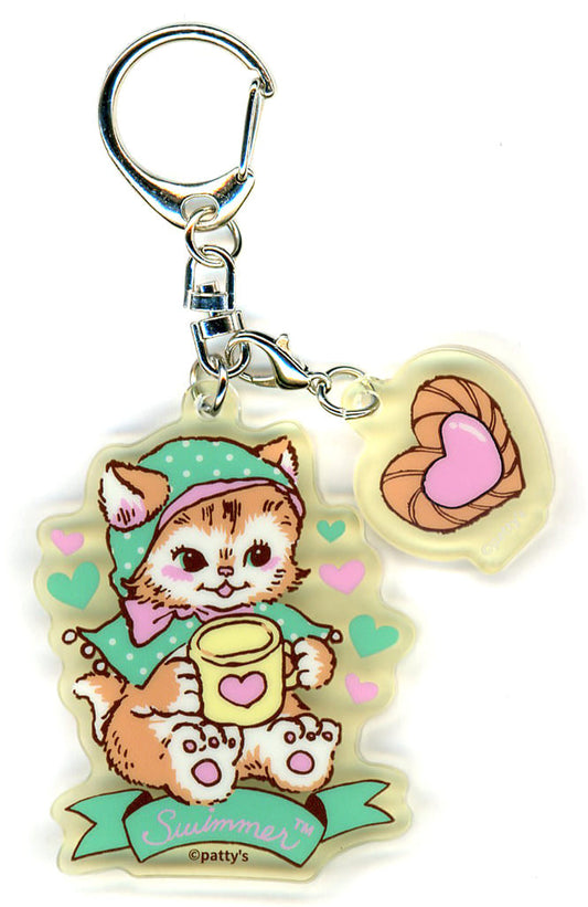 SWIMMER Ribbon Cat Mug Acrylic Keychain