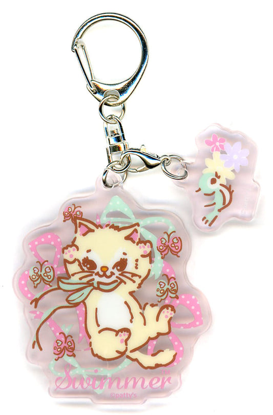 Cat (Butterfly) Acrylic Keychain - SWIMMER Ribbon