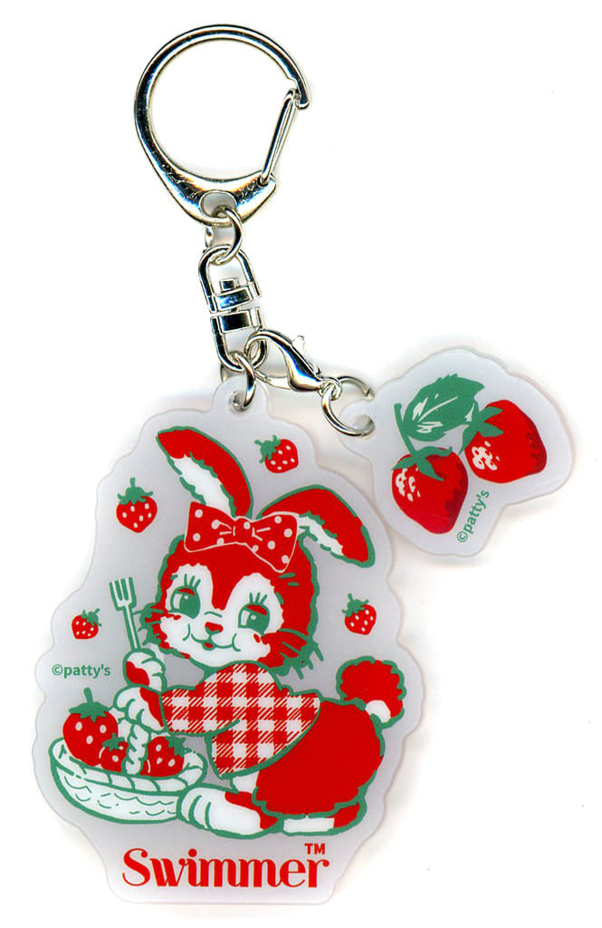 Rabbit (Strawberry) Acrylic Keychain – SWIMMER Ribbon Prize F