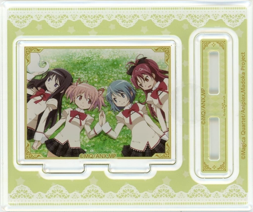 Madoka, Homura, Sayaka & Kyoko Mini Acrylic Stand - Puella Magi Madoka Magica Online Lottery vol.2 C-2 Prize (KADOKAWA, Pre-owned, Approx. 9 cm)