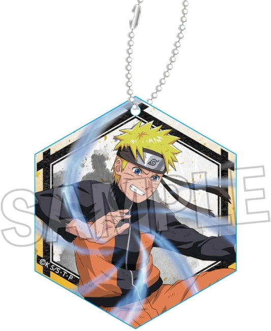Naruto Uzumaki Acrylic Keychain 'Fighting Spirit!!' - Naruto Shippuden - PROOF - Approx. 50 x 50 mm (Pre-owned)