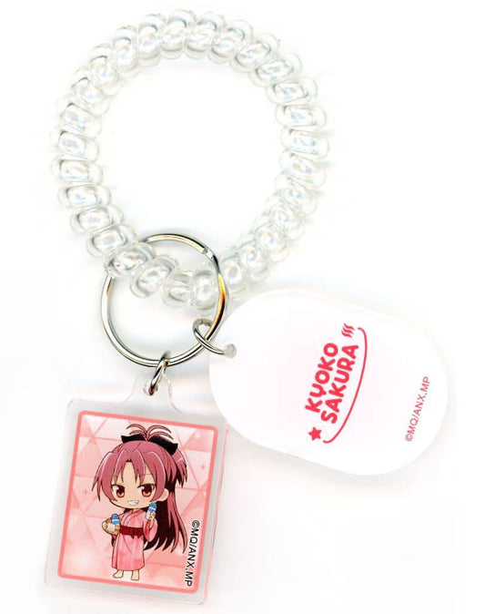 Kyoko Sakura Acrylic Locker-Key Style Keychain - Puella Magi Madoka Magica × RAKU SPA Collaboration (Approx. 30 x 45 mm, GK Marketing, Pre-owned)