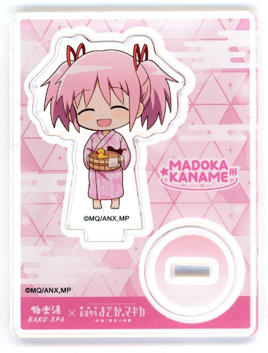 Madoka Kaname Trading Mini Character Acrylic Stand - Puella Magi Madoka Magica × RAKU SPA Collaboration - GK Marketing - Approx. 80 x 60 mm (Pre-owned)