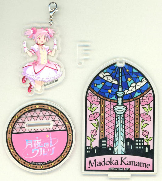 Madoka Kaname Wobble Acrylic Stand - Puella Magi Madoka Magica "Moonlit Waltz" Collaboration (Approx. 70 x 60 mm, Pre-owned)