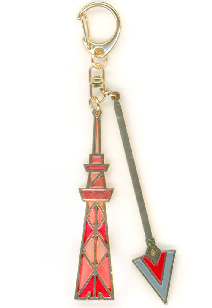 Kyoko Sakura Stained Glass-Style Keychain - Tokyo Skytree × Puella Magi Madoka Magica Moonlit Waltz Collaboration (Approx. 85 x 20 mm)