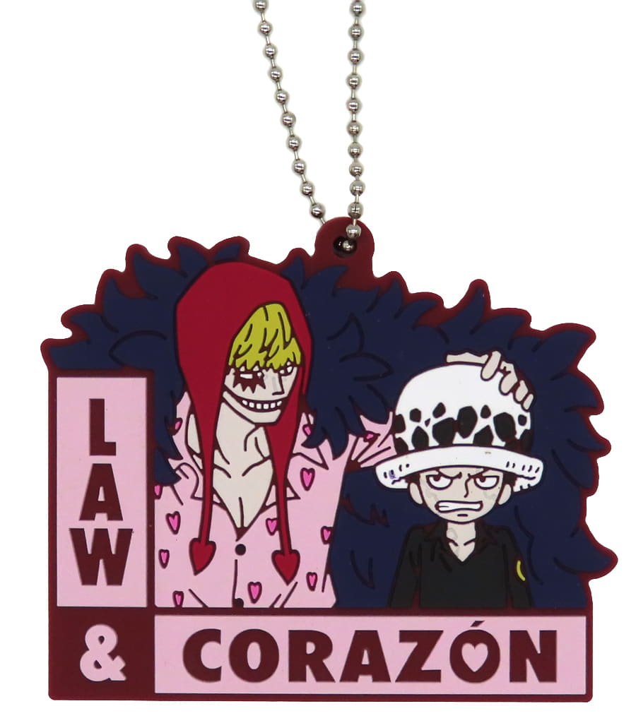 Trafalgar Law and Corazon Rubber Keychain - ONE PIECE Ichiban Kuji Dramatic Memories I Prize, Approx. 6 cm