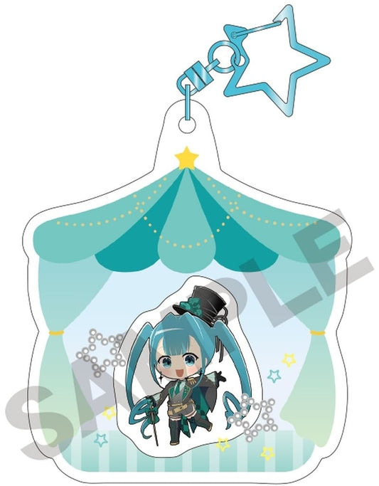 Hatsune Miku Air-In Keychain Black Circus Mini Character - VOCALOID Acrylic PVC Keychain (Crux, Approx. 8cm)