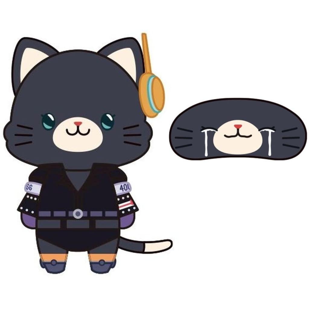 One Piece Nico Robin withCAT Plush Keychain with Eye Mask