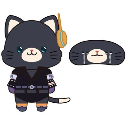 One Piece Nico Robin withCAT Plush Keychain with Eye Mask
