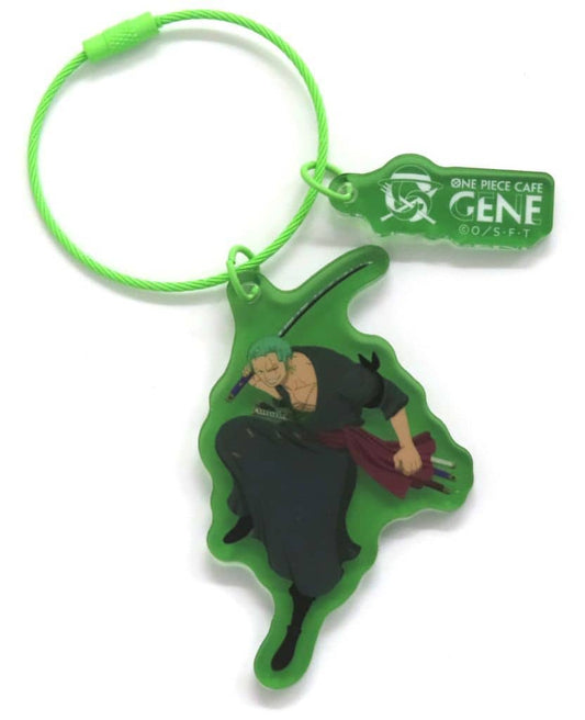 Roronoa Zoro Wire Acrylic Keychain - One Piece CAFE GENE Collaboration - Approx. 8 cm (3.15 in) - Pre-owned
