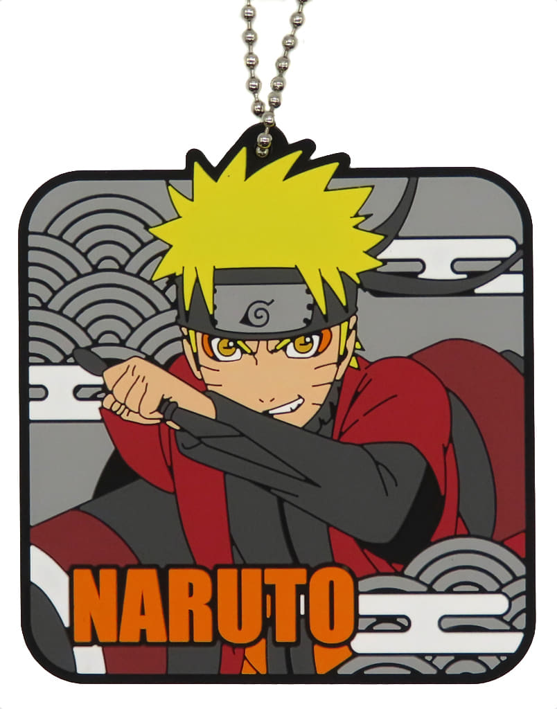 Naruto Uzumaki Rubber Charm Keychain from Naruto Shippuden H Prize by BANDAI SPIRITS, Approx. 6 cm, Pre-Owned