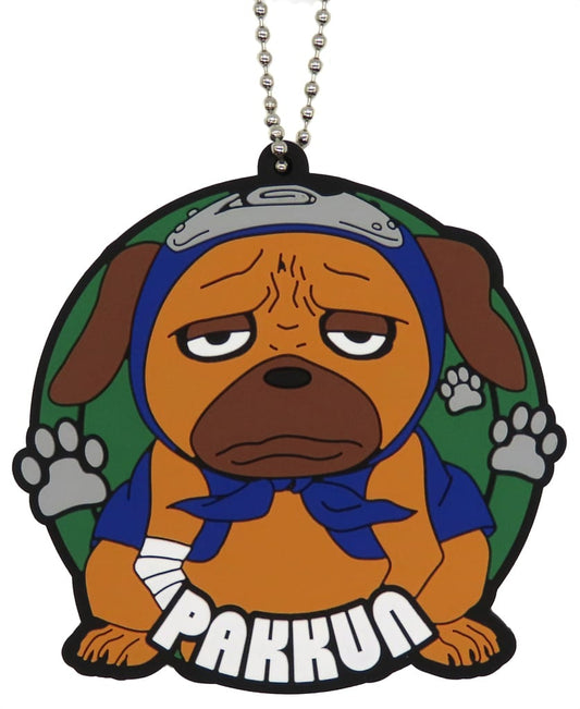 Pakkun Rubber Charm Keychain from Naruto Shippuden Ichiban Kuji H Prize by BANDAI SPIRITS, Approx. 6 cm