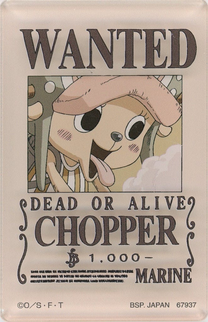 Tony Tony Chopper Wanted Poster Acrylic Block – One Piece EX Vol. 3 G Prize