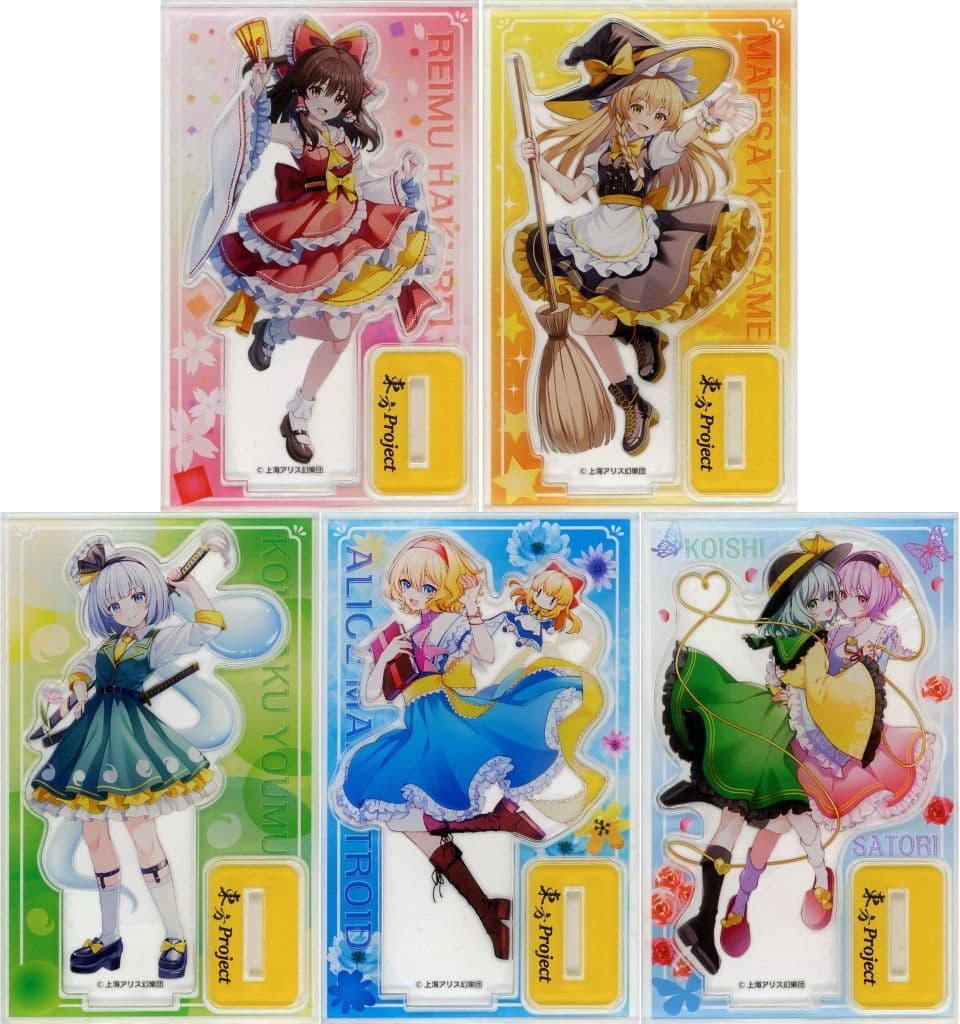 Gromont PREMIUM × Touhou Project Acrylic Stand Full 5-Piece Set — GromontPREMIUM Purchase Bonus (Approx. 12 cm) [Pre-owned]