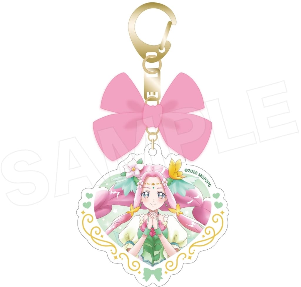 Cure Felice Ribbon Acrylic Keychain (Heartful Ribbon) - Maho Girls Precure!! ~MIRAI DAYS~ - Approx. 65 x 65 mm - Pre-owned