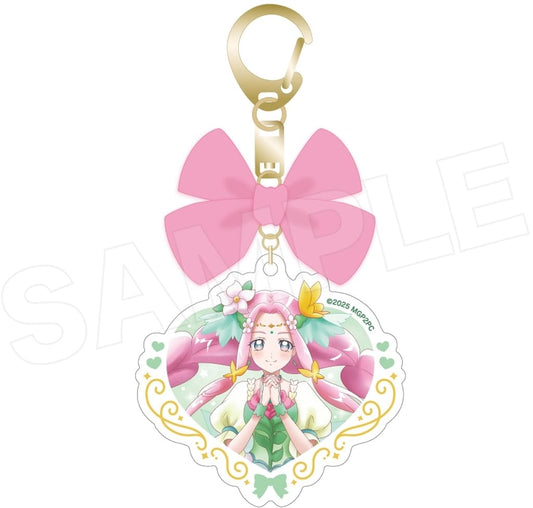 Cure Felice Ribbon Acrylic Keychain (Heartful Ribbon) - Maho Girls Precure!! ~MIRAI DAYS~ - Approx. 65 x 65 mm - Pre-owned