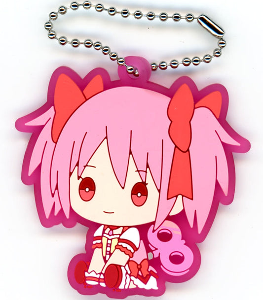 Madoka Kaname Rubber Keychain Strap - Puella Magi Madoka Magica - Approx. 55 mm - Bushiroad Creative (Pre-owned)