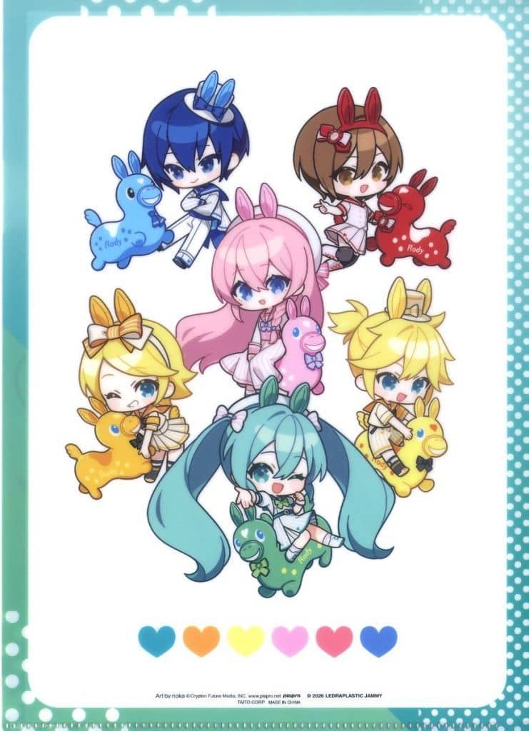 Hatsune Miku Clear File & Sticker Set (Deformed Illustration ver.) — TAITO Kuji J Prize (Used)
