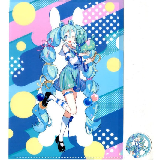 Hatsune Miku Clear File & Sticker Set — Taito Kuji K Prize (A4 Clear File, Blue, Pre-owned)