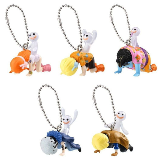 One Piece Negative Swing 2 Keychain Mascot Complete Set of 5 - Bandai - Approx. 3.5 cm (Pre-owned)