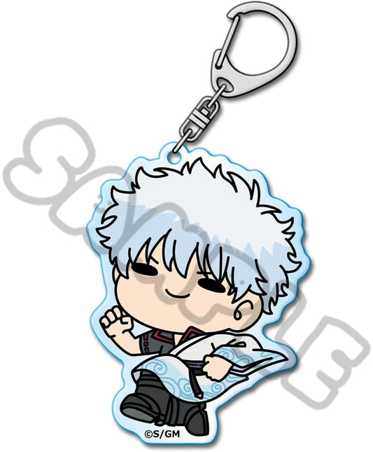 Gintoki Sakata Acrylic Keychain (mochocho Series) - Gintama - Approx. 7 x 7 cm - Pre-owned