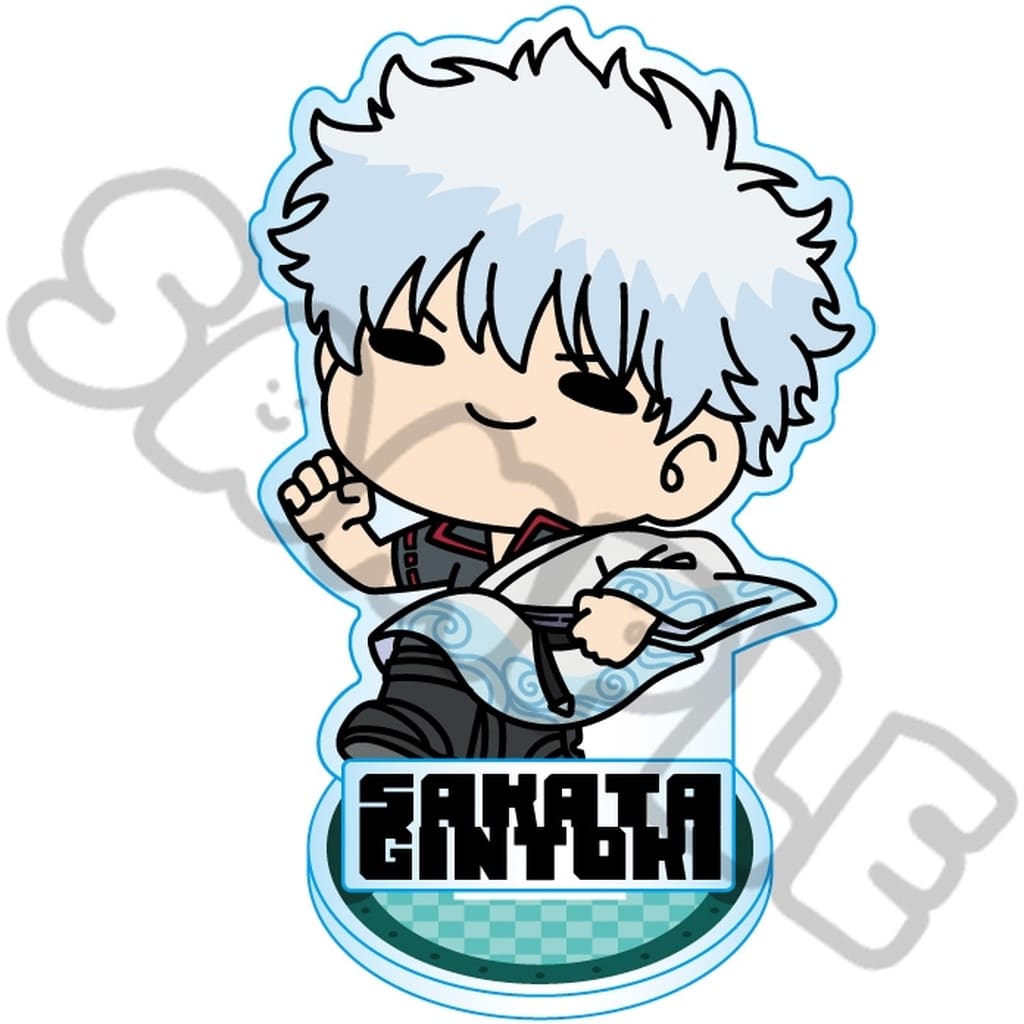 Gintoki Sakata Acrylic Stand (mochocho series) - Gintama Movie Acrylic Stand with Base by Synq Innovation, Approx. 150 x 120 mm (Pre-owned)