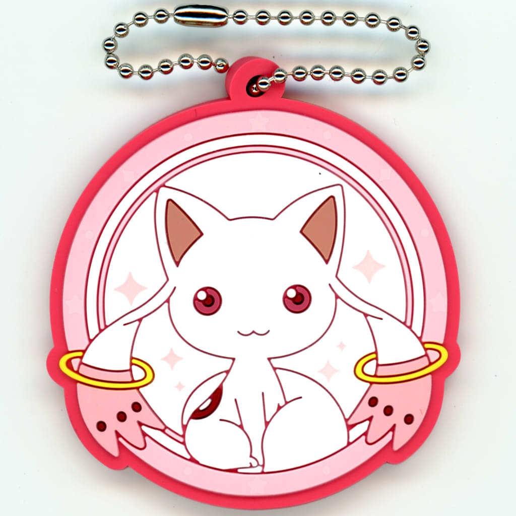 Kyubey Rubber Keychain Art - Puella Magi Madoka Magica Capsule Rubber Keyholder (Approx. 55 mm) - Bushiroad Creative - Pre-owned