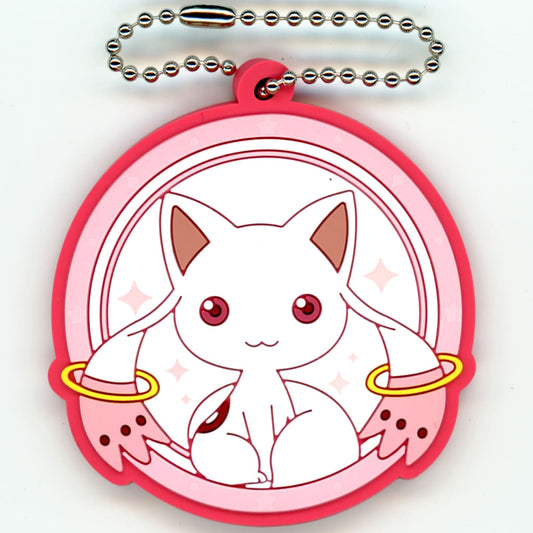 Kyubey Rubber Keychain Art - Puella Magi Madoka Magica Capsule Rubber Keyholder (Approx. 55 mm) - Bushiroad Creative - Pre-owned