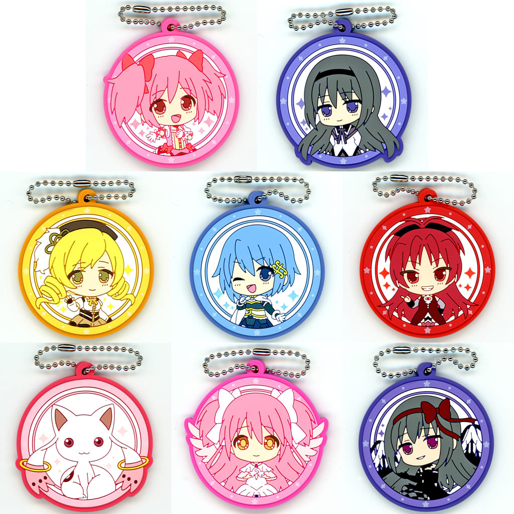 Puella Magi Madoka Magica Capsule Rubber Keychain Art - Complete 8-Piece Set (Approx. 55 mm) - Bushiroad Creative