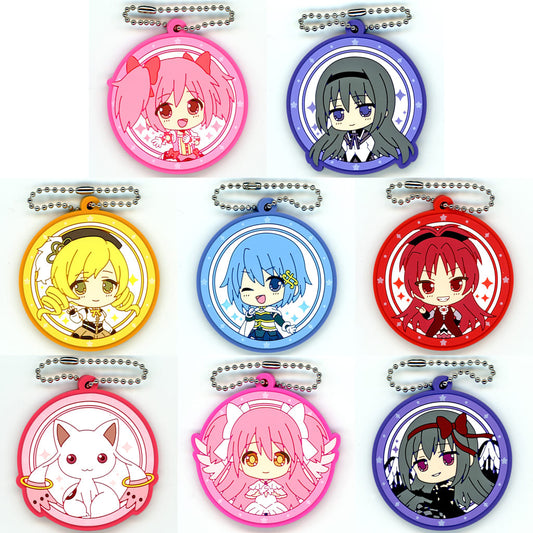 Puella Magi Madoka Magica Capsule Rubber Keychain Art - Complete 8-Piece Set (Approx. 55 mm) - Bushiroad Creative