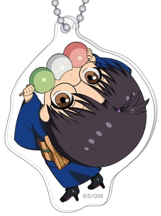 Shinpachi Shimura Acrylic Keychain - Gintama "Kaprikko" Biting Dango Illustration Collection (Movic, Approx. 5.5 x 6.5 cm) Pre-owned