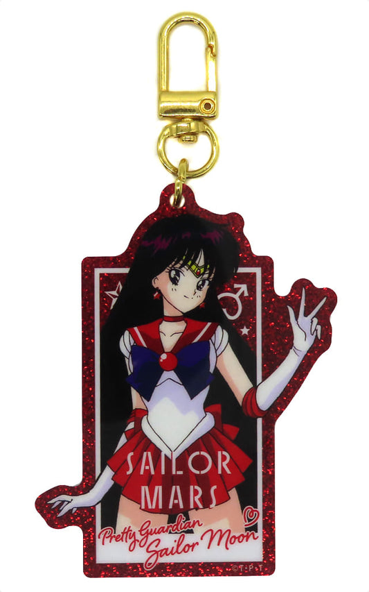 Sailor Mars Glitter Acrylic Keychain - Pretty Guardian Sailor Moon - Lawson Exclusive - Approx. 60 mm (Pre-owned)